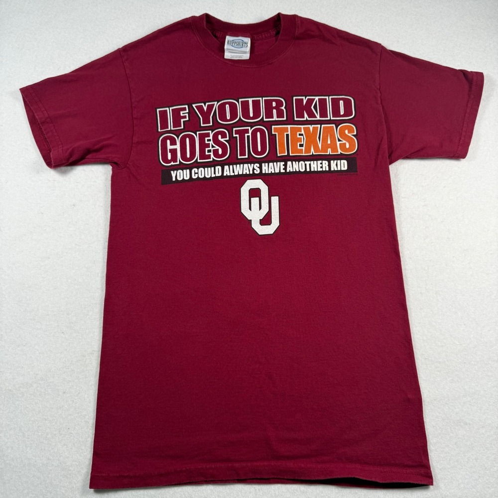 Vintage 2006 Oklahoma Sooners Mens Small Maroon Texas Rivalry Graphic T-Shirt OU